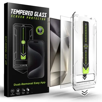 Протектор за Samsung Galaxy S24 Ultra - Techsuit - [Съвместим с отключване с пръстов отпечатък] TitanGlass CrystalHD - Прозрачен