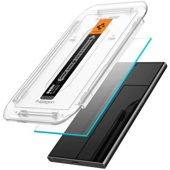 Протектор за Samsung Galaxy S24 Ultra (комплект 2) - Spigen Glas.tR EZ FIT - Прозрачен