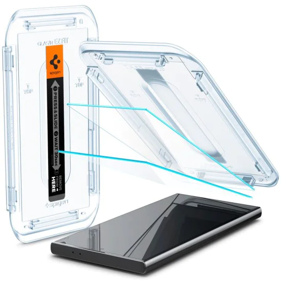 Протектор за Samsung Galaxy S24 Ultra (комплект 2) - Spigen Glas.tR EZ FIT - Прозрачен