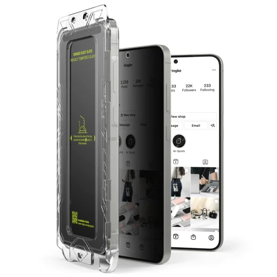 Протектор за Samsung Galaxy S25 Plus (комплект от 2) - Ringke Easy Slide Privacy Tempered Glass - черен