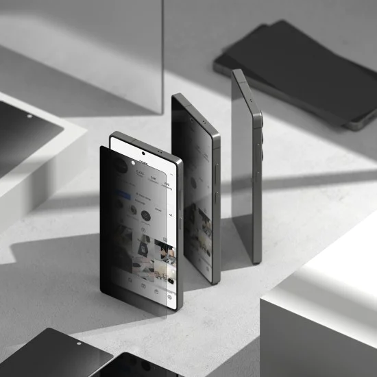 Протектор за Samsung Galaxy S25 Plus (комплект от 2) - Ringke Easy Slide Privacy Tempered Glass - черен