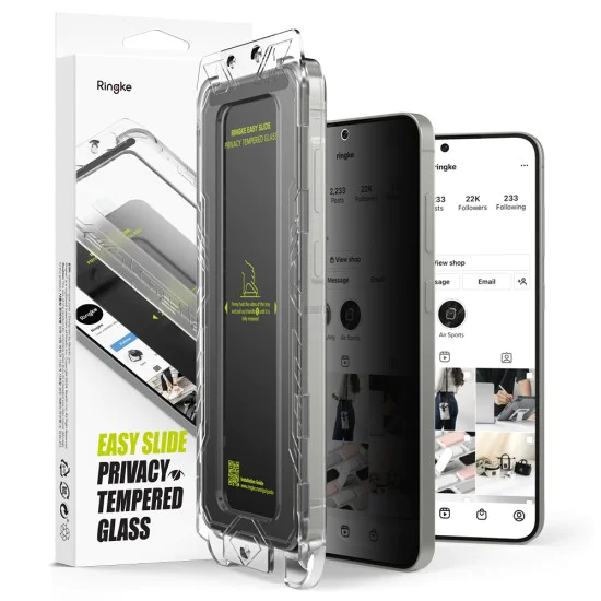 Протектор за Samsung Galaxy S25 Plus (комплект от 2) - Ringke Easy Slide Privacy Tempered Glass - черен