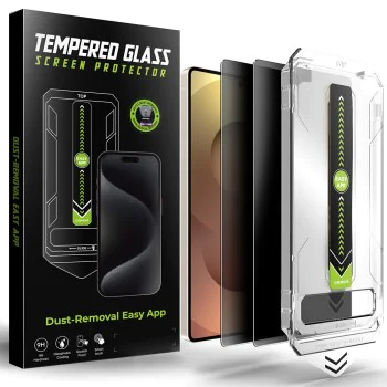 Протектор за Samsung Galaxy S25 Ultra - Techsuit - [Съвместим с отключване с пръстов отпечатък] TitanGlass CrystalHD (2 броя) - Privacy