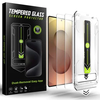 Протектор за Samsung Galaxy S25 Ultra - Techsuit - [Съвместим с отключване с пръстов отпечатък] TitanGlass CrystalHD (2 броя) - Прозрачен