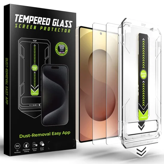 Протектор за Samsung Galaxy S25 Ultra - Techsuit - [Съвместим с отключване с пръстов отпечатък] TitanGlass CrystalHD (2 броя) - Прозрачен
