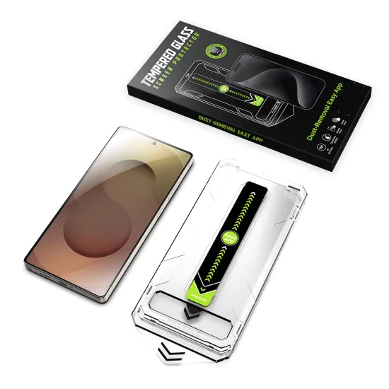 Протектор за Samsung Galaxy S25 Ultra - Techsuit - [Съвместим с отключване с пръстов отпечатък] TitanGlass CrystalHD (2 броя) - Прозрачен