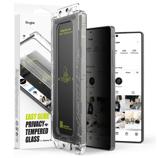 Протектор за Samsung Galaxy S25 Ultra (комплект от 2) - Ringke Easy Slide Privacy Tempered Glass - черен