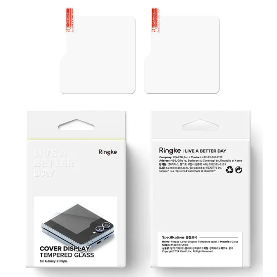 Протектор за Samsung Galaxy Z Flip6 (комплект 2) - Ringke Cover Display Tempered Glass - Clear