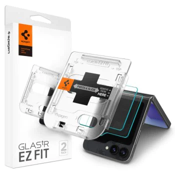 Протектор за Samsung Galaxy Z Flip6 (комплект 2) - Spigen Glas.tR EZ FIT - Прозрачен
