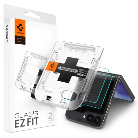 Протектор за Samsung Galaxy Z Flip6 (комплект 2) - Spigen Glas.tR EZ FIT - Прозрачен