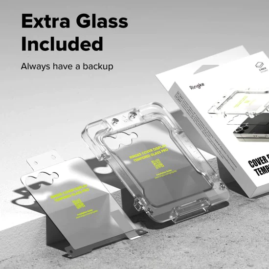 Протектор за Samsung Galaxy Z Flip7 - Cover Display Easy Slide Tempered Glass Pro (2 броя) - Прозрачен