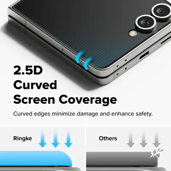Протектор за Samsung Galaxy Z Flip7 - Cover Display Easy Slide Tempered Glass Pro (2 броя) - Прозрачен