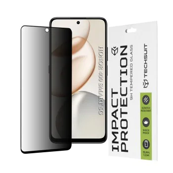 Протектор – Techsuit 111D Privacy Full Glue – Honor 400 Smart 5G / 400 Smart 4G / 200 Smart / 90 Smart / X7d 4G / X7b 4G / X7b 5G / X7c – Черен