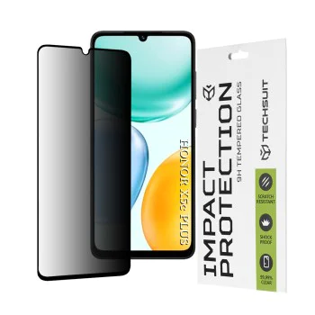 Протектор – Techsuit 111D Privacy Full Glue – Honor X5c Plus – Черен