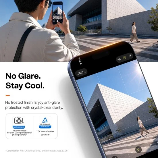 Протектор Torras - Sunview AR Shield - iPhone 18 Pro / iPhone 17 Pro - Прозрачен