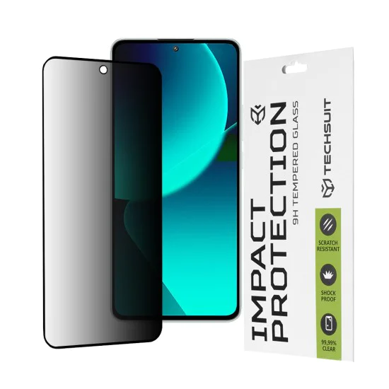 Протектор за Xiaomi 13T / 13T Pro - 111D Privacy Full Glue - Черен