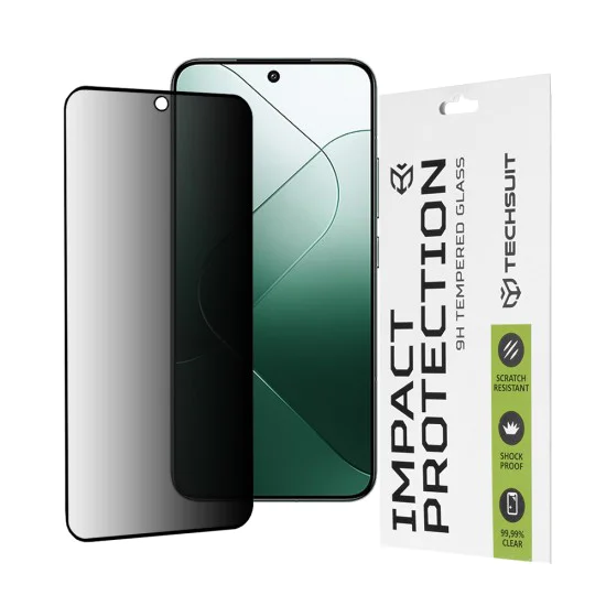 Протектор за Xiaomi 14 - 111D Privacy Full Glue - черен