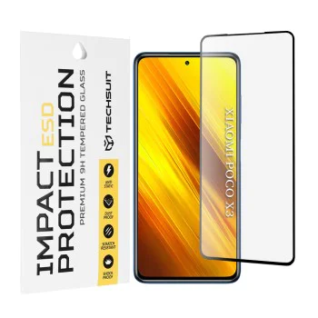 Протектор за Xiaomi Poco X3 / Poco X3 NFC / Poco X3 Pro - ESD стъкло - черен