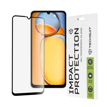 Протектор за Xiaomi Redmi 13C 4G / 13C 5G / Poco M6 / C65 - 111D Full Cover / Full Glue Glass - Черен