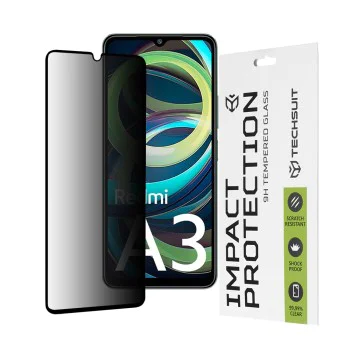 Протектор за Xiaomi Redmi A3 / Redmi A3x - 111D Privacy Full Glue - Черен