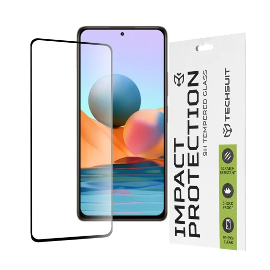 Протектор за Xiaomi Redmi Note 10 Pro / Note 10 Pro Max - 111D Full Cover / Full Glue Glass - Черен