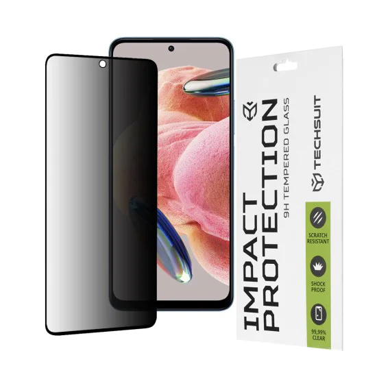 Протектор за Xiaomi Redmi Note 12 4G / 12 5G / Poco X5 - 111D Privacy Full Glue - Черен