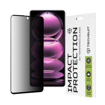Протектор за Xiaomi Redmi Note 12 Pro 5G / 12 Pro+ / Poco X5 Pro - 111D Privacy Full Glue - Черен