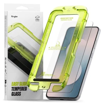 Протектор за дисплей – Ringke Easy Slide Tempered Glass (2 pack) – Samsung Galaxy S25 FE – Прозрачен