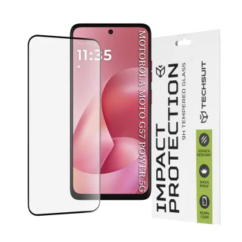 Протектор за дисплей – Techsuit 111D Full Cover / Full Glue – Motorola Moto G57 Power / G67 Power – Черен