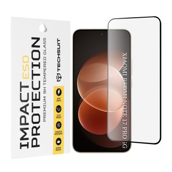 Протектор за дисплей за Xiaomi Redmi Note 17 Pro 5G / Redmi Note 17 Pro Max / Poco X8 5G ESD Glass - Techsuit - Черен