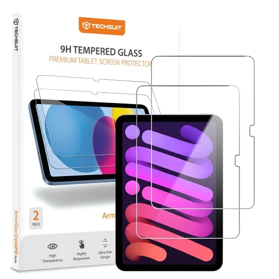 Протектор за дисплей за iPad Mini (2026) ArmorGlass CrystalHD (2 броя) - Techsuit - Прозрачен