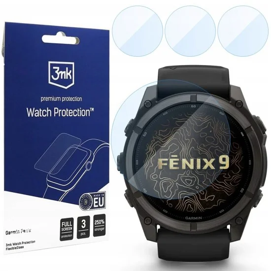 Протектор за екран за Garmin Fenix 9 (51mm) - FlexibleGlass (3 pack) - 3mk - Прозрачен