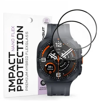 Протектор за екран Techsuit Nano Flex (2 броя в комплект) - Samsung Galaxy Watch Ultra 2 - Черен