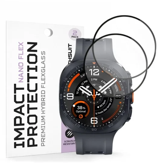 Протектор за екран Techsuit Nano Flex (2 броя в комплект) - Samsung Galaxy Watch Ultra 2 - Черен