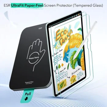 Протектор за iPad Air 13 (2024 / 2025 / 2026) - Paper-Feel UltraFit Tray (2 pack) - ESR - Прозрачен
