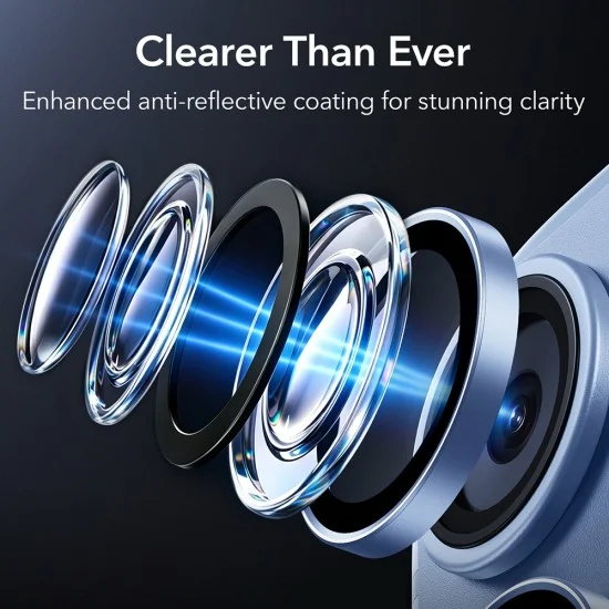 Протектор за камера ESR Armorite Camera Lens Protectors - iPhone 18 Pro / iPhone 18 Pro Max - Син