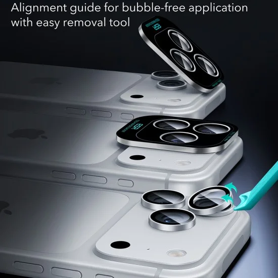 Протектор за камера ESR Armorite Camera Lens Protectors - iPhone 18 Pro / iPhone 18 Pro Max - Сребрист