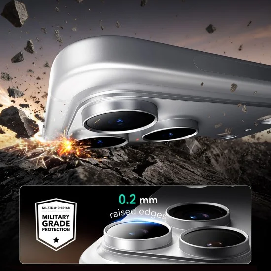Протектор за камера ESR Armorite Pro Camera Protector - iPhone 18 Pro Max - Сребрист