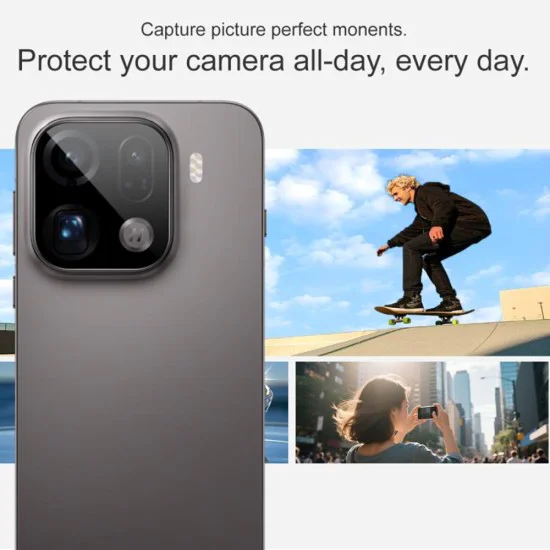 Протектор за камера за Oppo Find X9 Pro - Techsuit Full Camera Glass - Черен