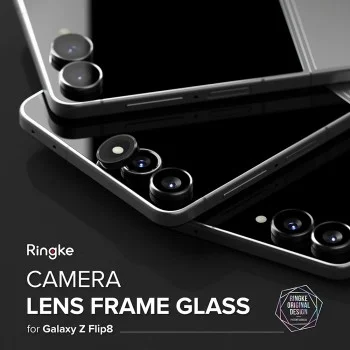 Протектор за камера Ringke Camera Lens Frame Glass (2 броя в комплект) - Samsung Galaxy Z Flip8 - Черен