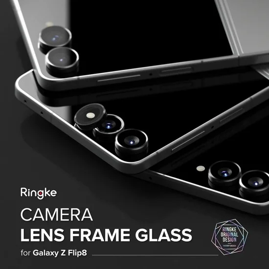 Протектор за камера Ringke Camera Lens Frame Glass (2 броя в комплект) - Samsung Galaxy Z Flip8 - Черен