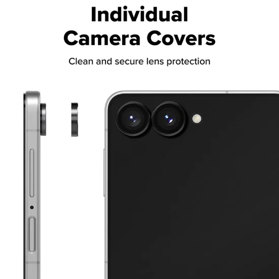 Протектор за камера Ringke Camera Lens Frame Glass (2 броя в комплект) - Samsung Galaxy Z Flip8 - Черен