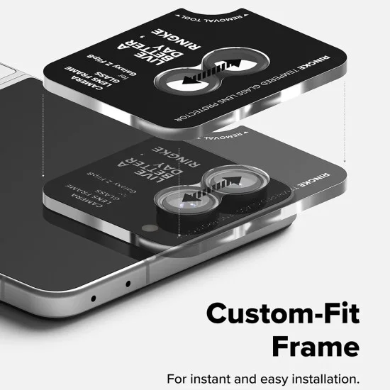 Протектор за камера Ringke Camera Lens Frame Glass (2 броя в комплект) - Samsung Galaxy Z Flip8 - Черен