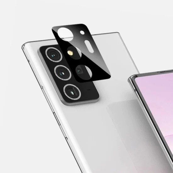 Протектор за камера за Samsung Galaxy Note 20 Ultra / Note 20 Ultra 5G - Пълно стъкло за камера - Черно