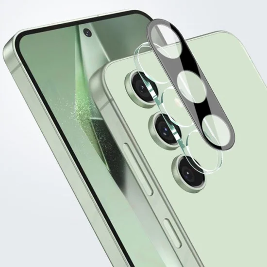 Протектор за камера за Samsung Galaxy S24 FE - Пълно стъкло за камера - черен