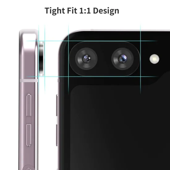 Протектор за камера за Samsung Galaxy Z Flip6 - Пълно стъкло за камера - Черен