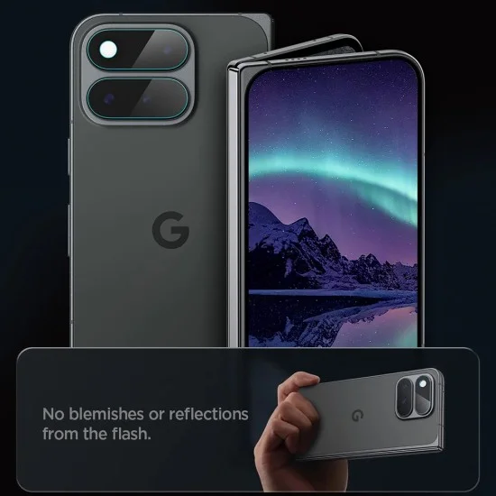Протектор за камера Spigen Optik.tR EZ Fit Pro Camera Glass (AGL11491) (2 броя в комплект) - Google Pixel 11 Pro Fold - Прозрачен