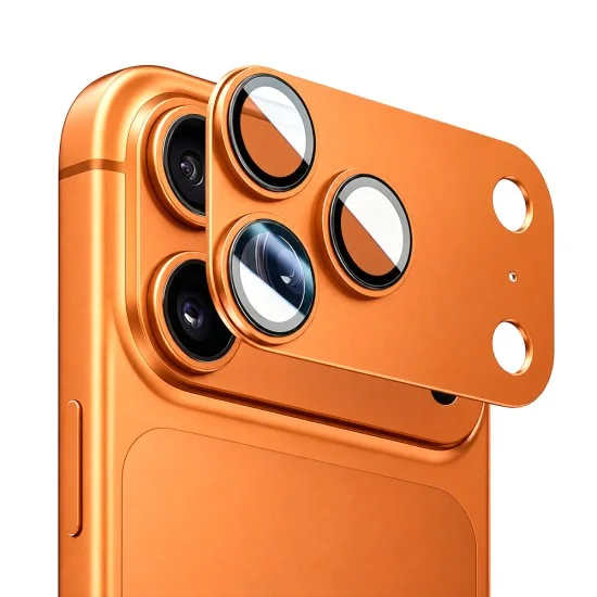 Протектор за камера за iPhone 17 Pro Max - Integrated Metal Camera Lens Protector - Blueo - Оранжев