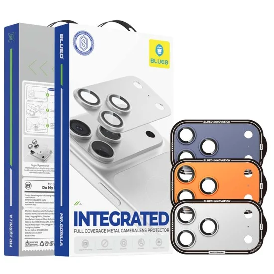 Протектор за камера за iPhone 17 Pro Max - Integrated Metal Camera Lens Protector - Blueo - Сребрист