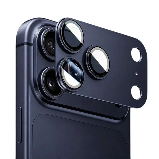Протектор за камера за iPhone 17 Pro Max - Integrated Metal Camera Lens Protector - Blueo - Тъмно син